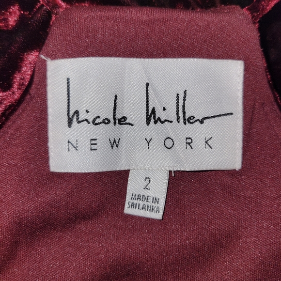 Nicole Miller Burgundy Velvet Maxi Dress 2 - Picture 6 of 7